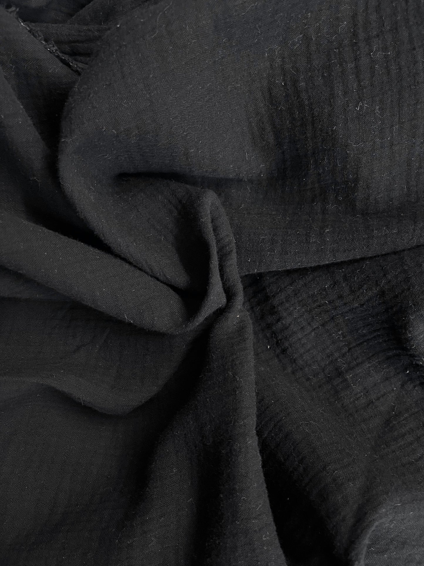 Double Gauze - 100% Cotton - Jet Black