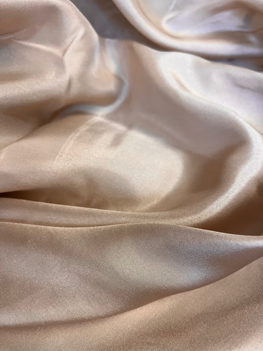100% Silk Habotai Lining - Blush Beige