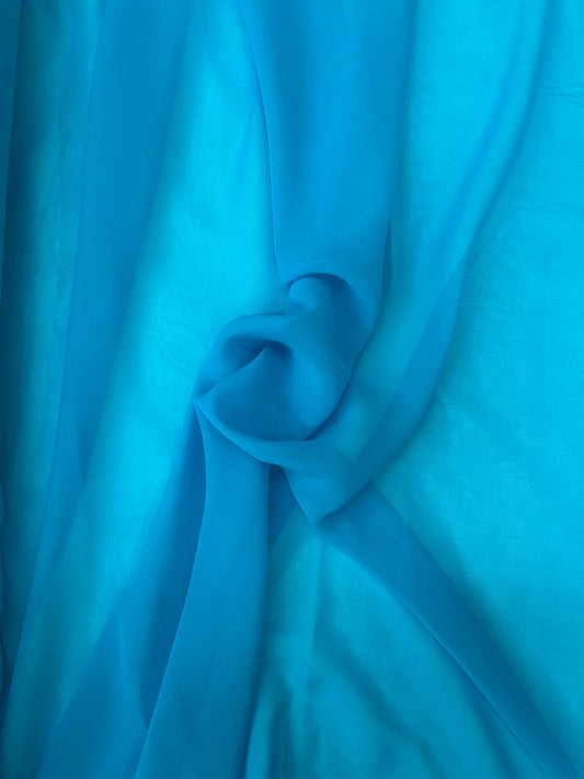Silk Chiffon Wide - Turquoise Blue