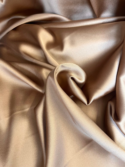 Stretch Silk Charmeuse - Fawn Brown