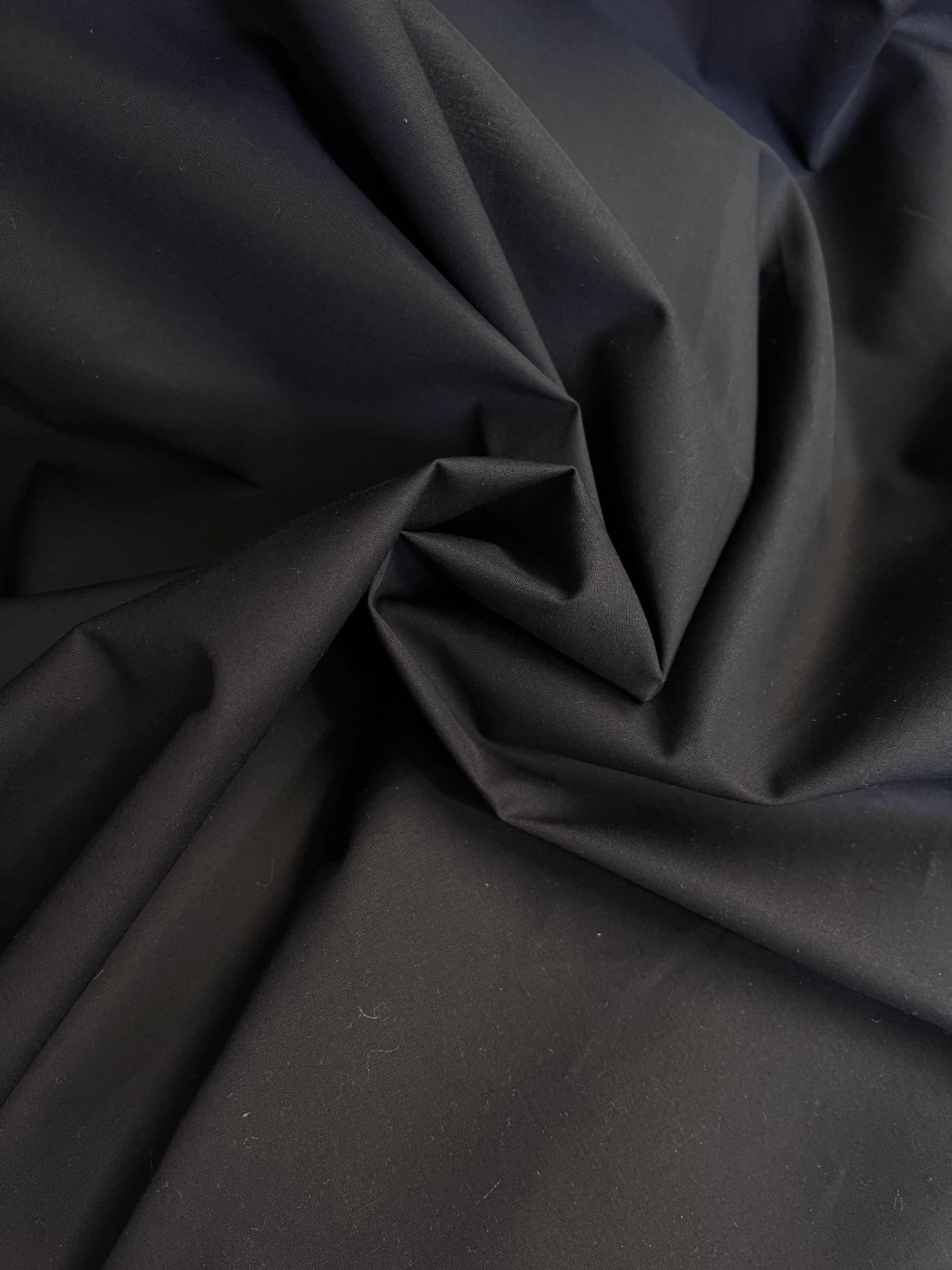 Italian Stretch Cotton Shirting - Jet Black