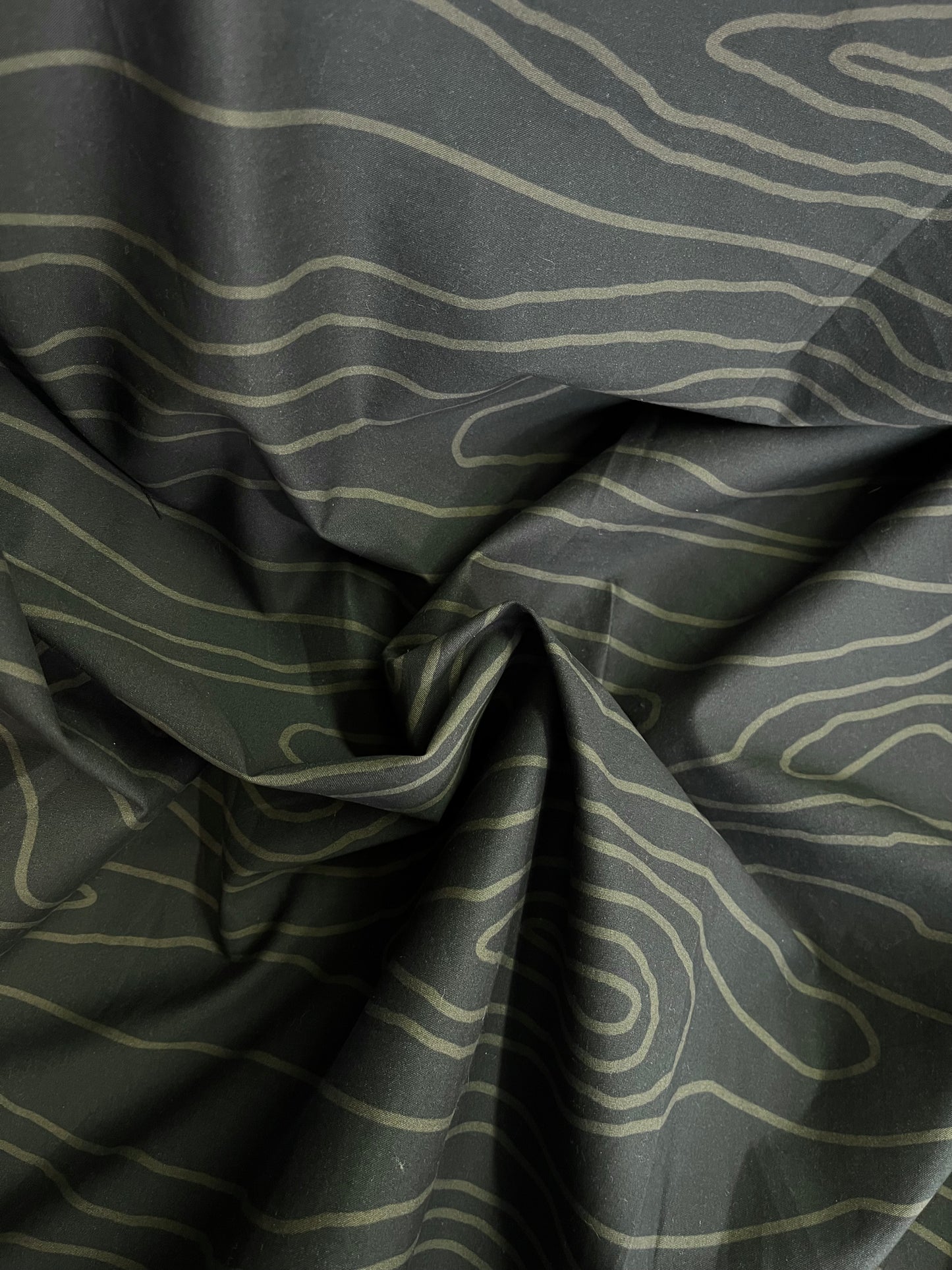 Woodgrain Printed Cotton - Dark Green & Light Green