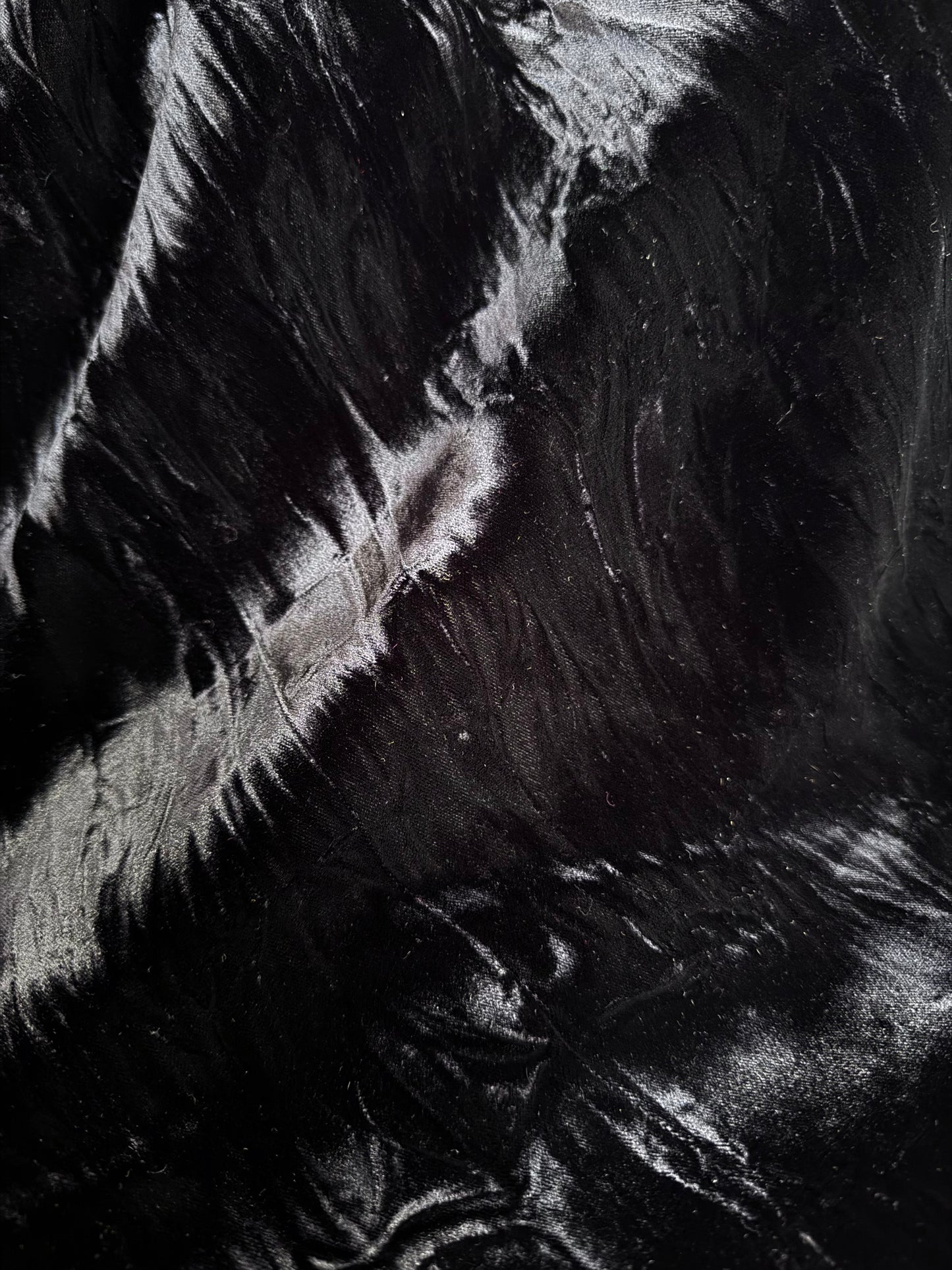 Crinkled Rayon Velvet - Midnight Blue