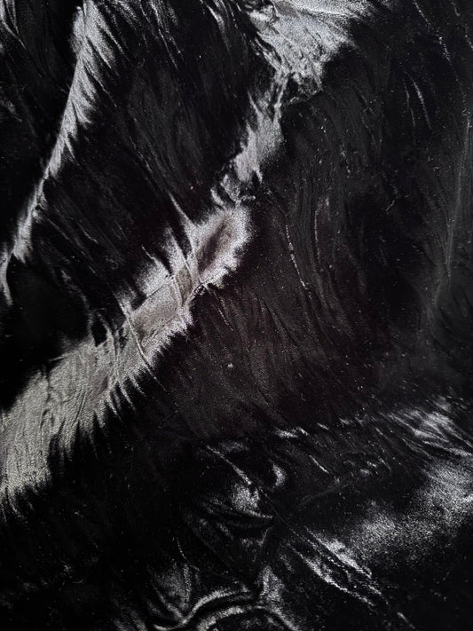 Crinkled Rayon Velvet - Midnight Blue