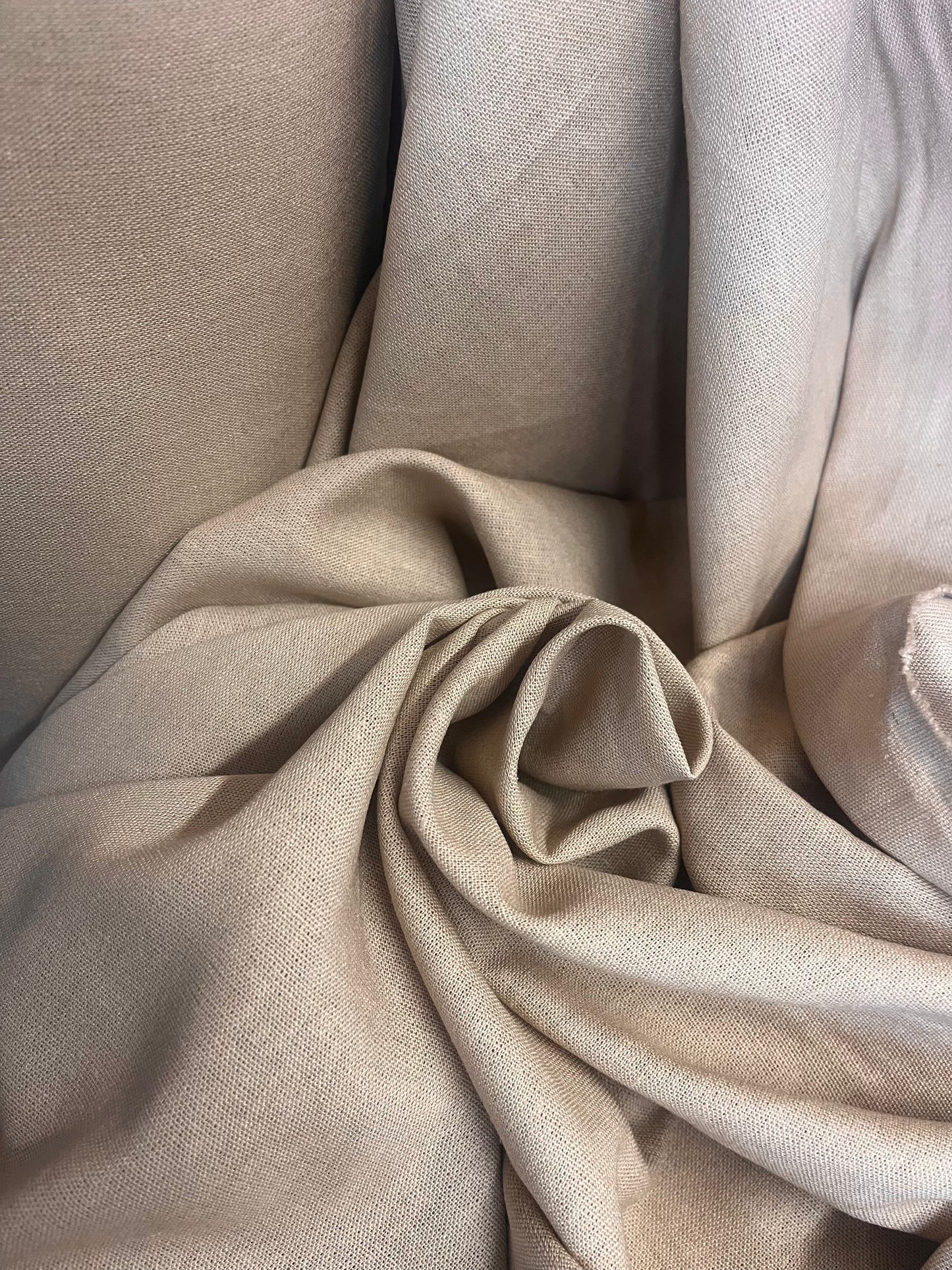 Organic Linen & Rayon Blend - Taupe Beige