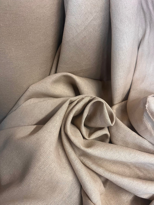 Organic Linen & Rayon Blend - Taupe Beige