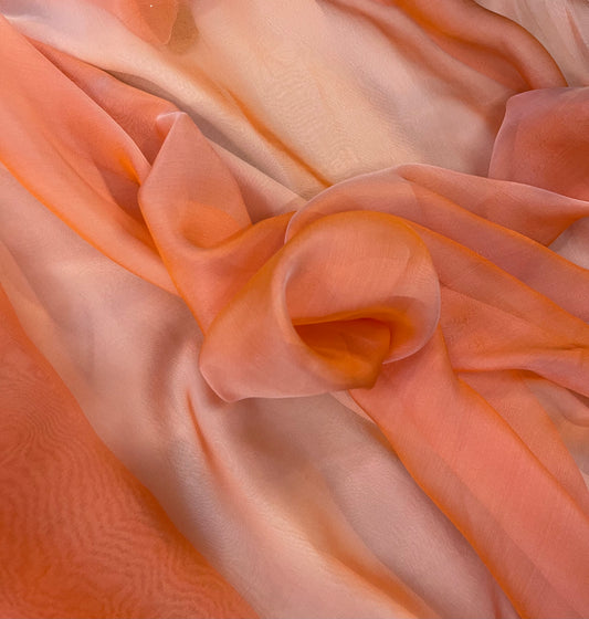 Italian Silk Chiffon - Iridescent - Peach / Light Pink