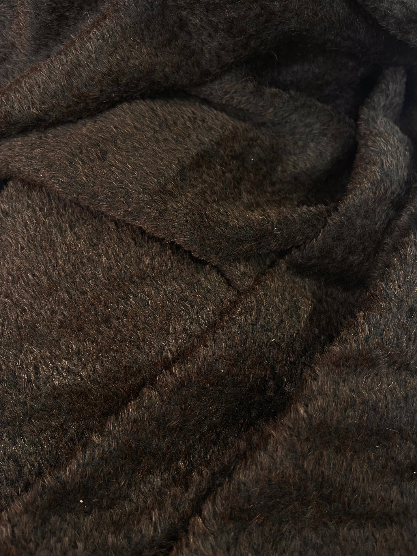 Italian Textured Alpaca Wool - Dark Brown