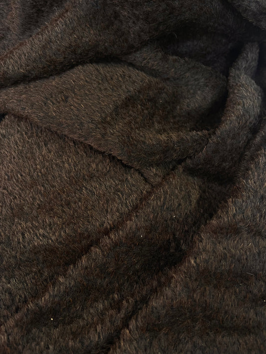 Italian Textured Alpaca Wool - Dark Brown