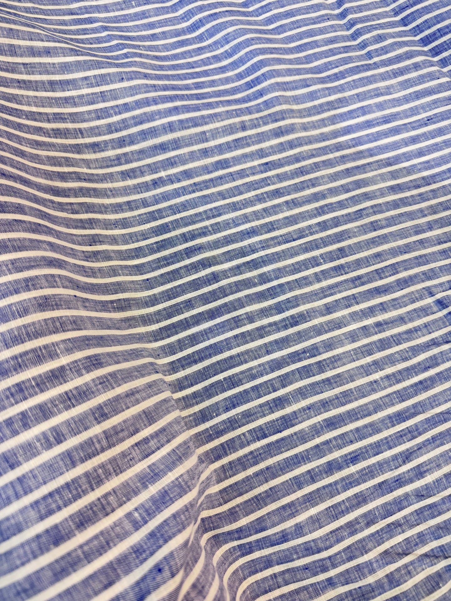 Linen Stripe - Ivory & Blue