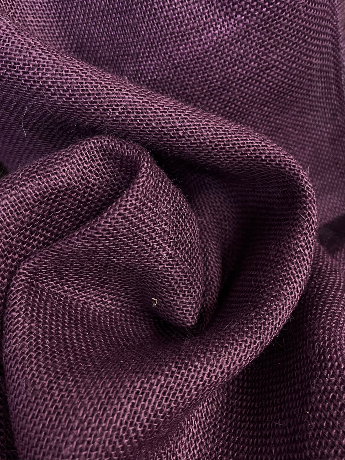 Natural Burlap - Aubergine Purple