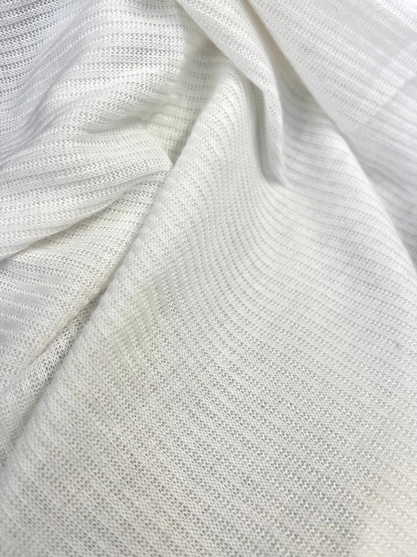 Polyester Rib Knit - White