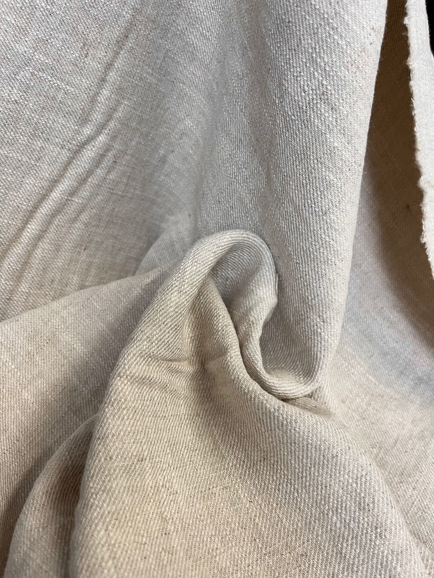 Textured Cotton & Linen Blend - Beige & Warm White