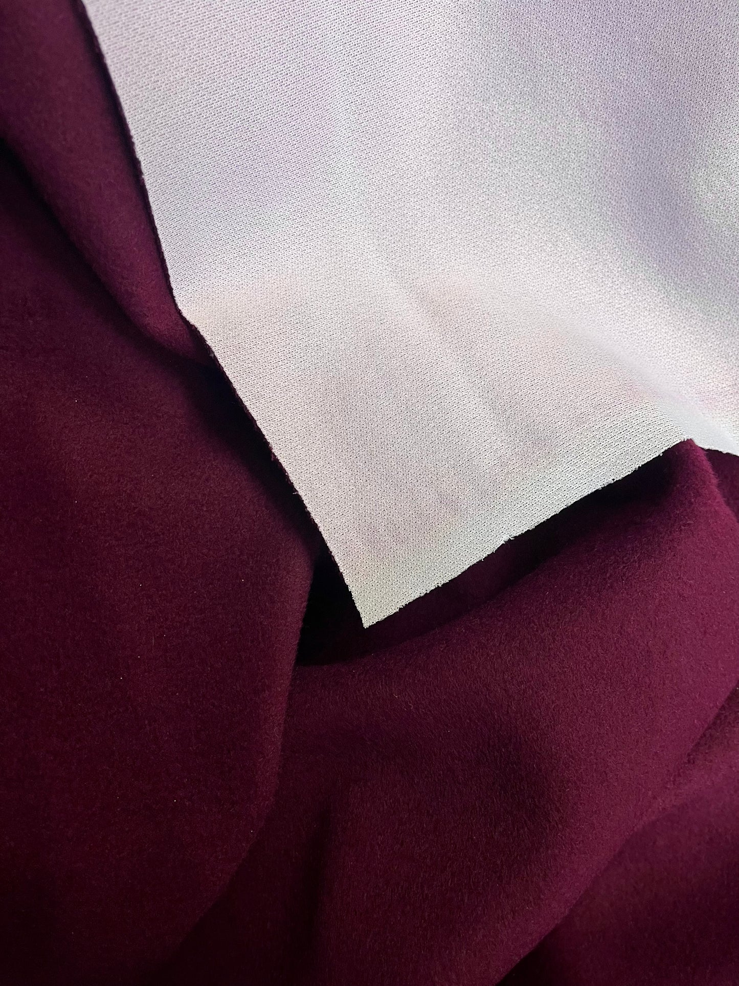 Italian Designer Cashmere Wool - Fused - Berry Burgundy