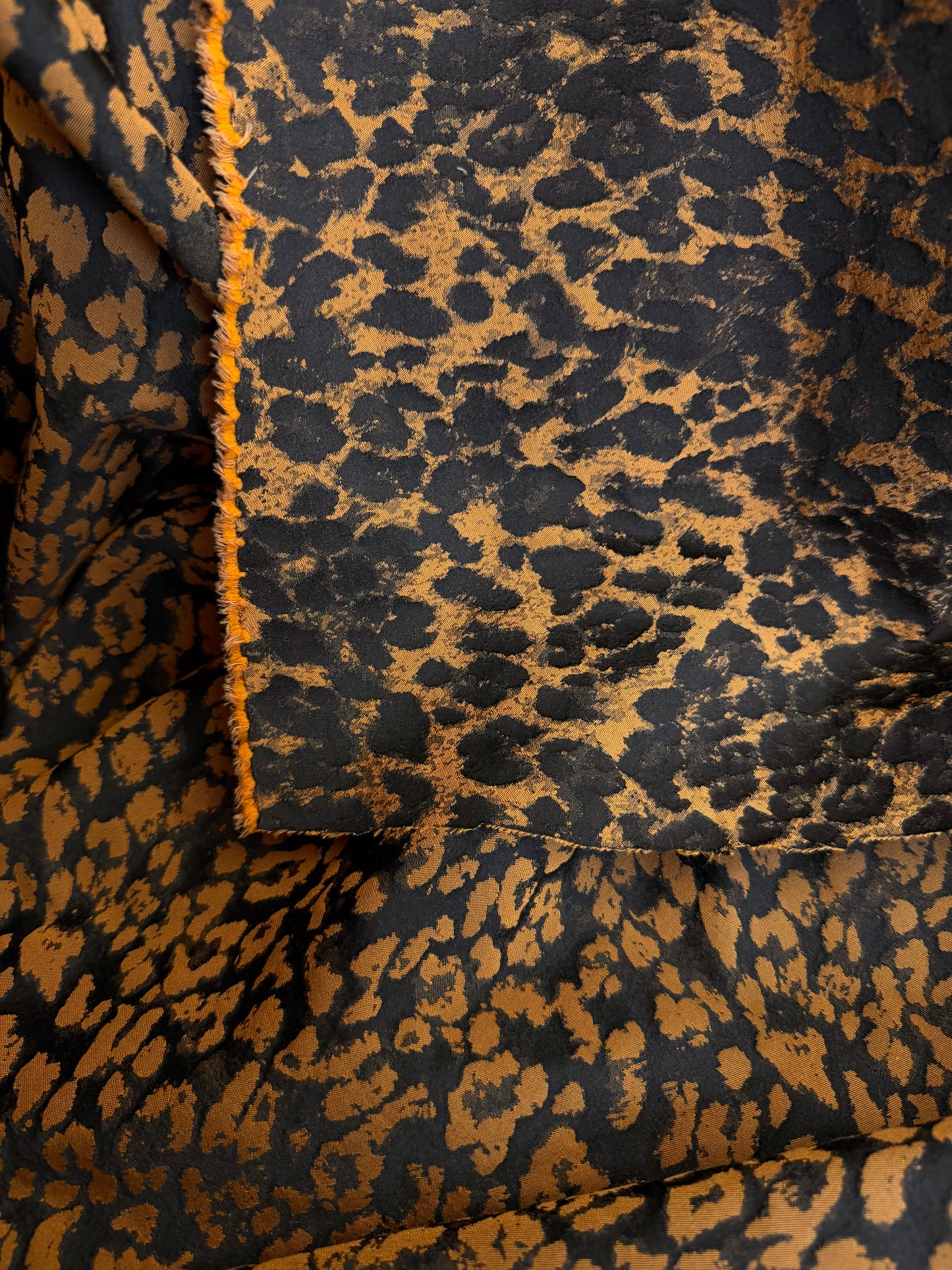 Stretch Brocade - Cheetah - Bronze & Black