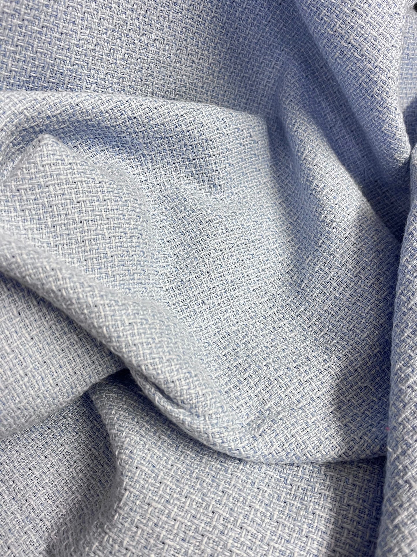 Cotton Boucle - Blue & White