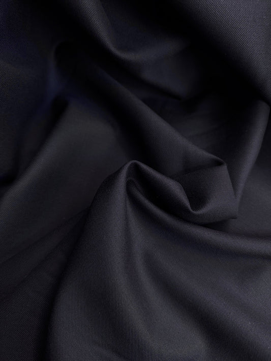 Italian Fine Twill Wool - Deep Navy