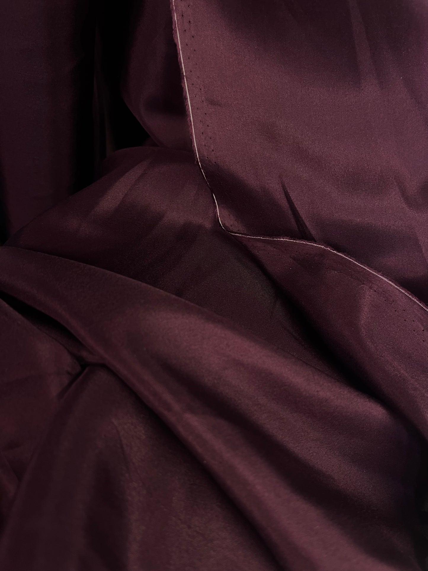 100% Silk Habotai Lining - Wine Red