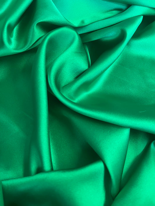 Silk Charmeuse Wide Stretch - Vibrant Green - 19mm Designer