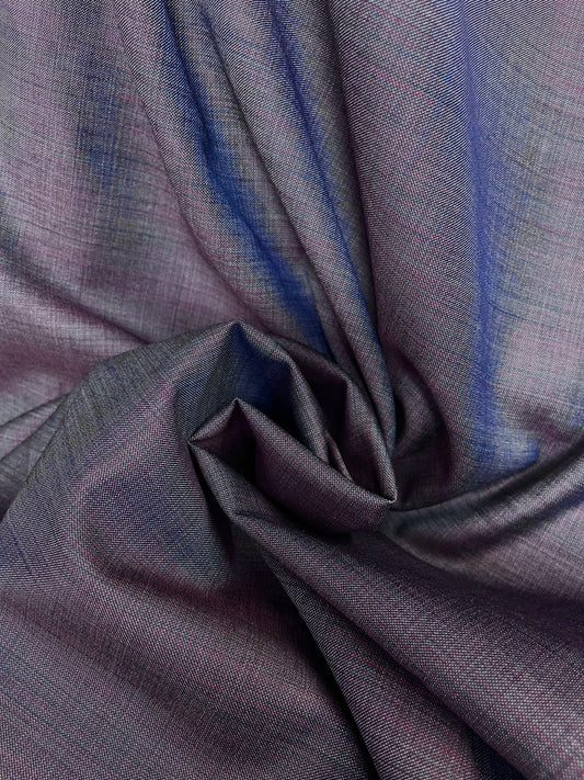 Italian Wool Suiting- Dark Navy & Red