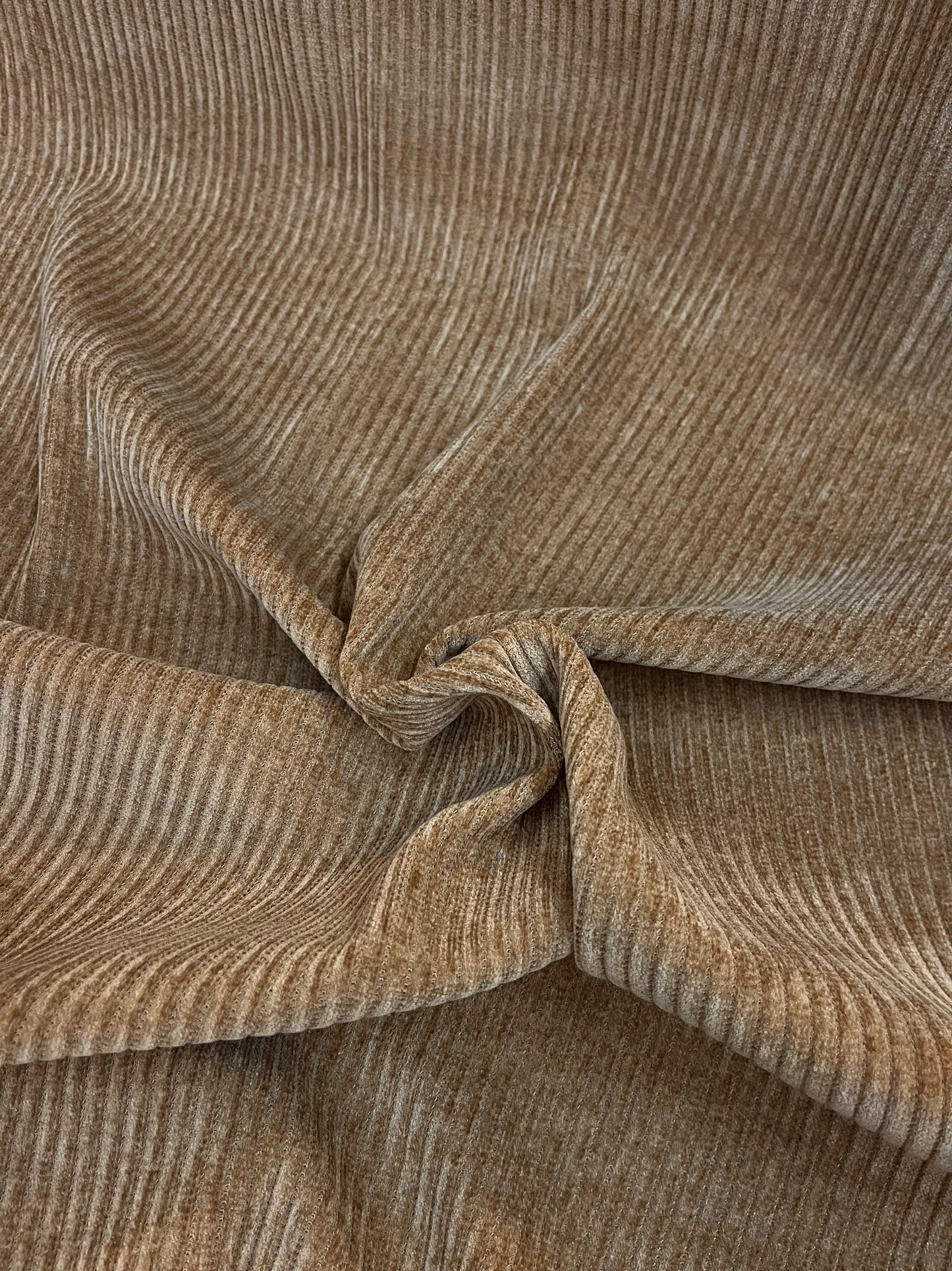 Italian Poly Stretch Corduroy - Sand Brown