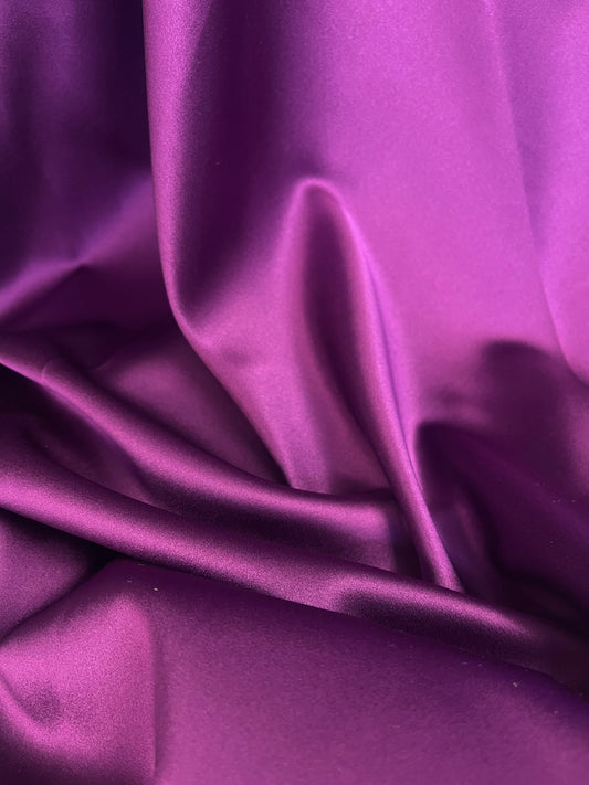 Silk Charmeuse Wide Stretch - Eggplant Purple - 19mm Designer