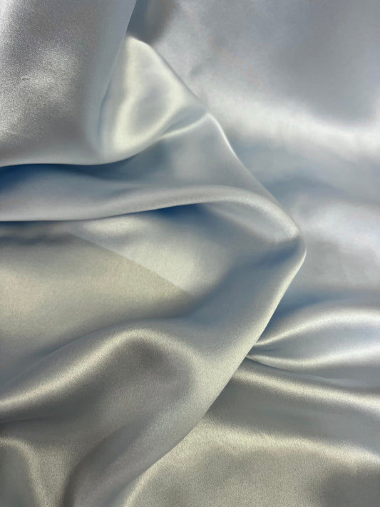 Silk Charmeuse - Ice Blue - 19mm Designer