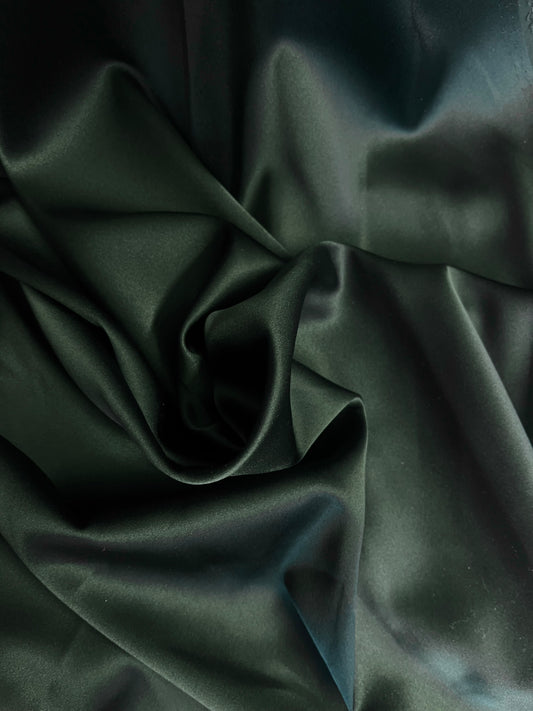 Silk Charmeuse Wide Stretch - Hunter Green - 19mm Designer