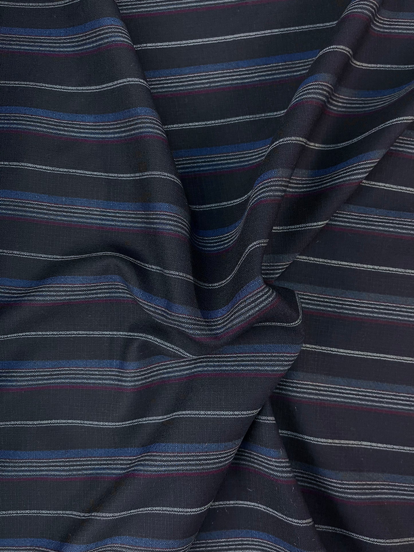 Stripe Wool Suiting - Blue, Red & White