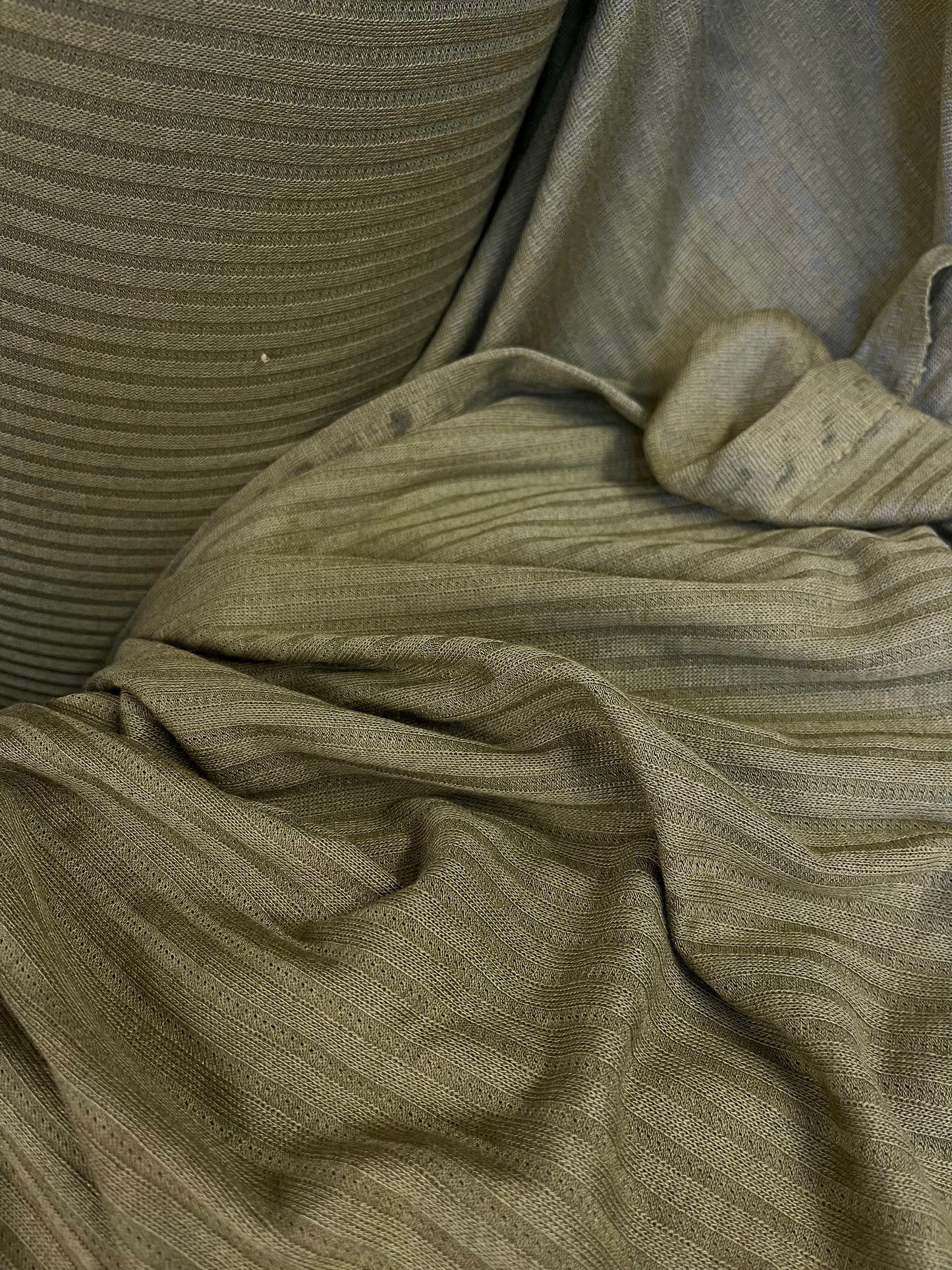Italian Rayon Ribbed Knit - Army Green