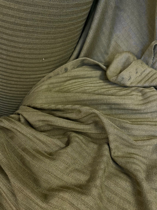 Italian Rayon Ribbed Knit - Army Green