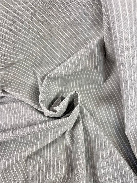 Stripe Cotton - Light Grey & White