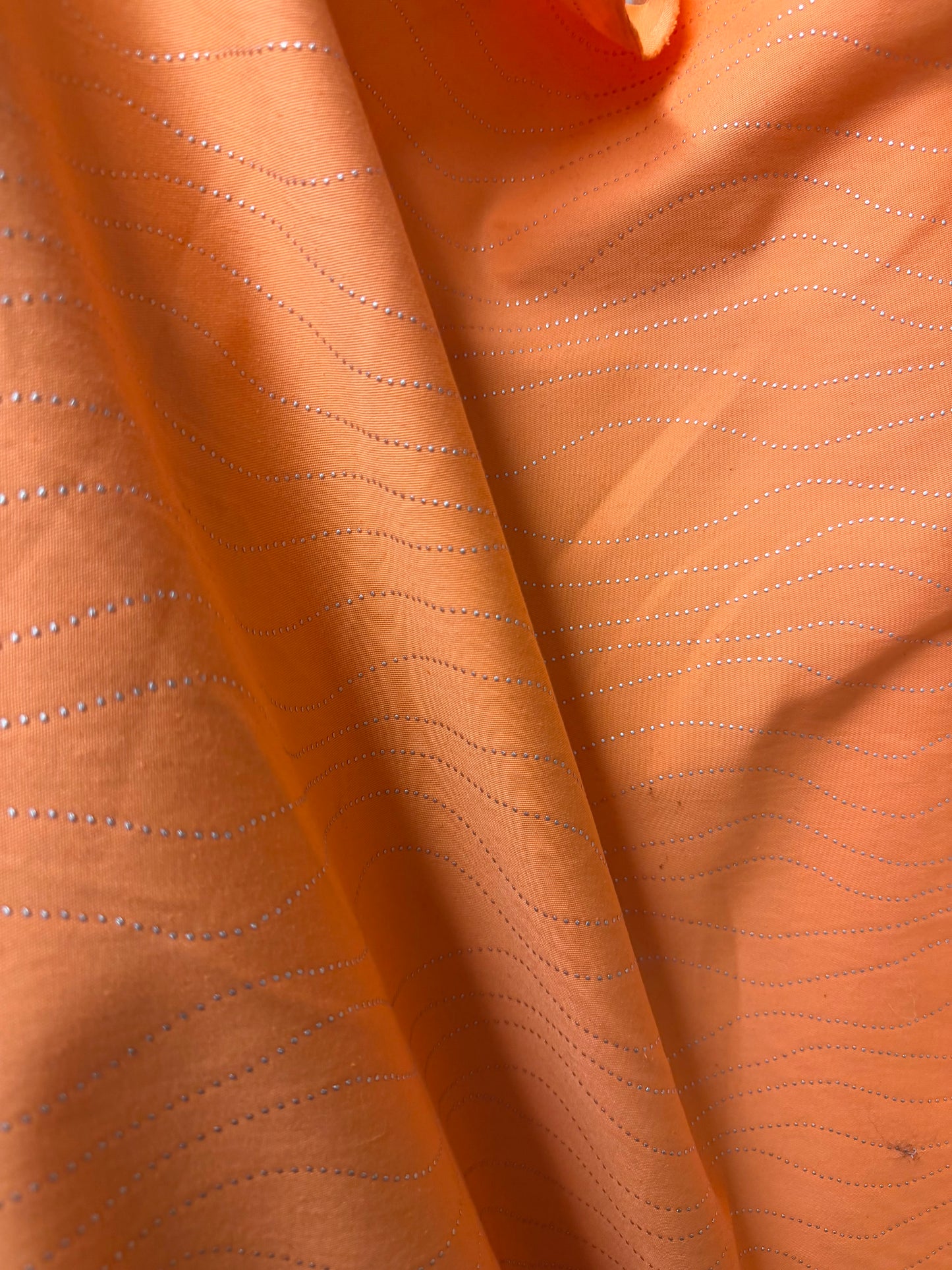 Embellished Cotton Twill - Orange & Silver