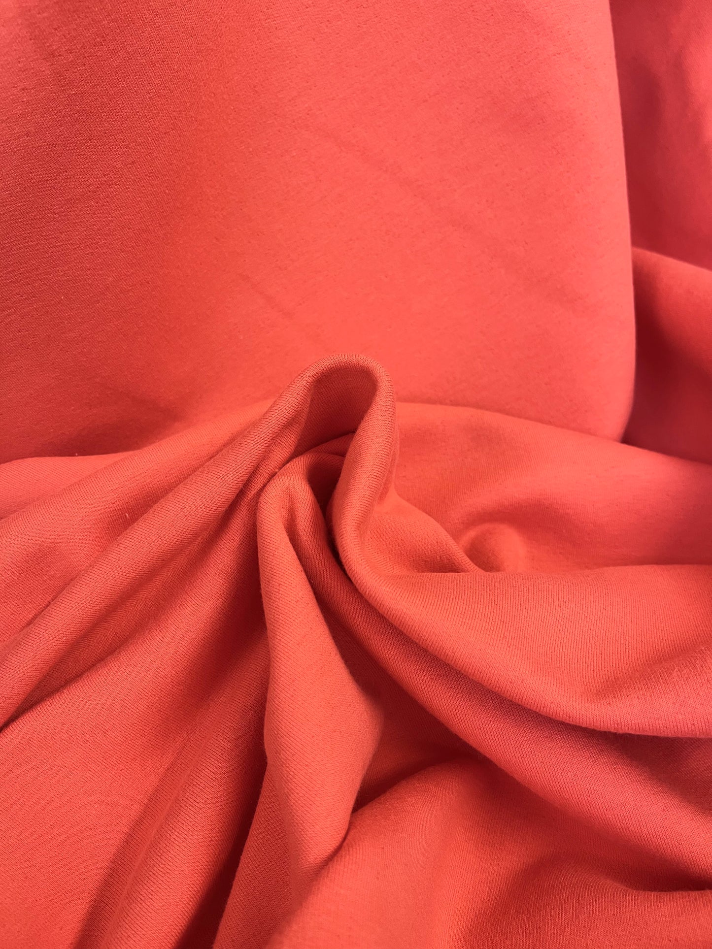 Poly & Cotton Brushed French Terry - Neon Orange