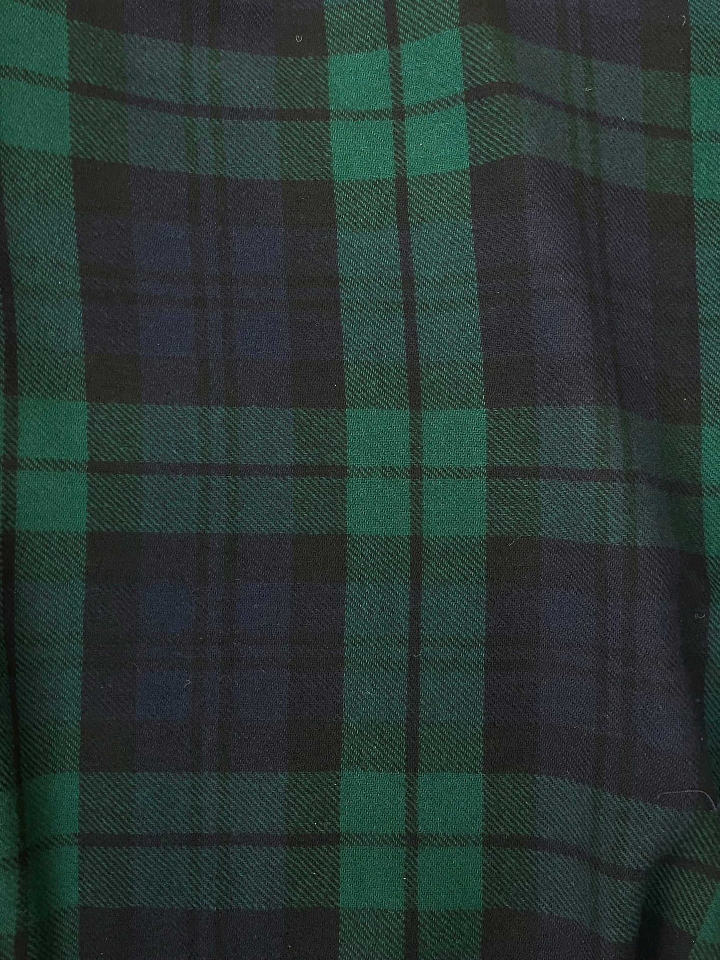 USA Fringe Virgin Wool Plaid - Green & Blue