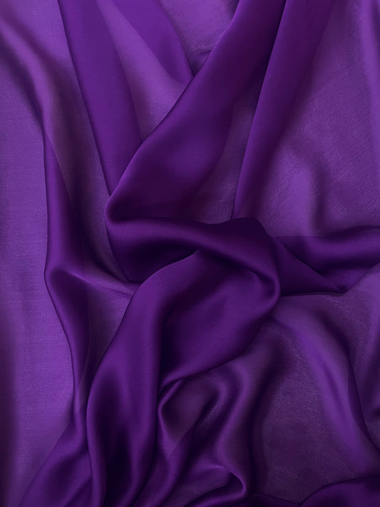Satin Face Silk Chiffon - Royal Purple
