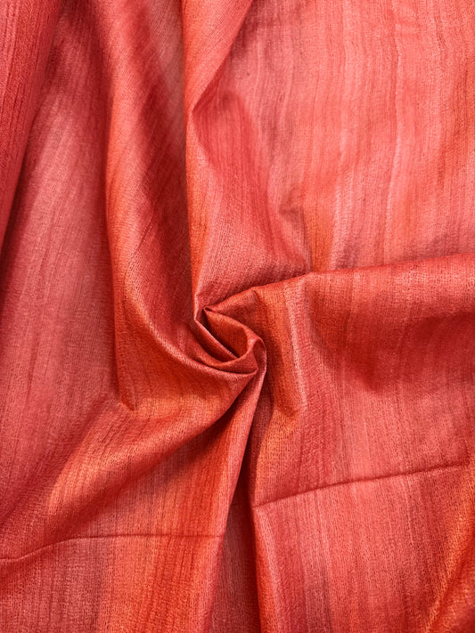 Raw Silk Ghicha - Orange Red