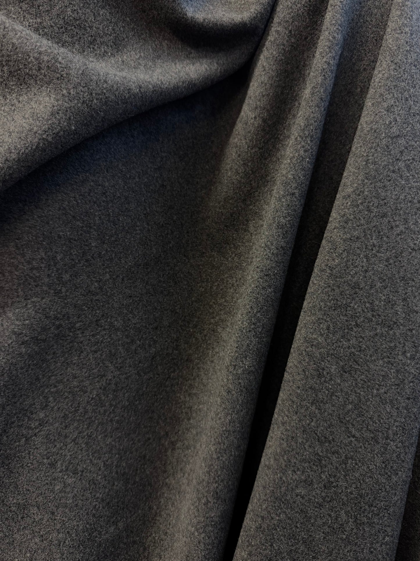Designer Italian Melton Wool - Medium Weight - Grey
