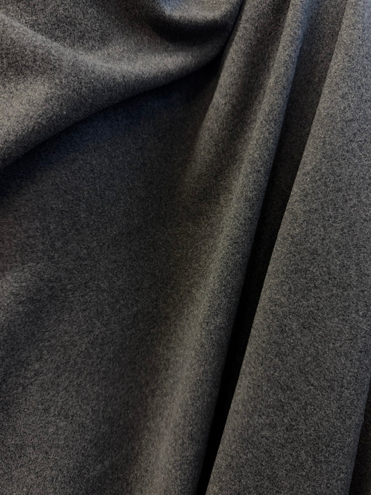 Designer Italian Melton Wool - Medium Weight - Grey