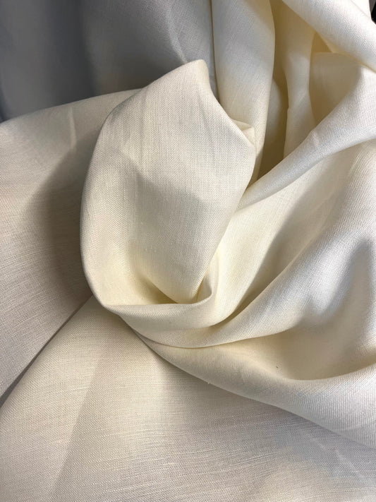 Linen & Rayon Blend - Ivory White