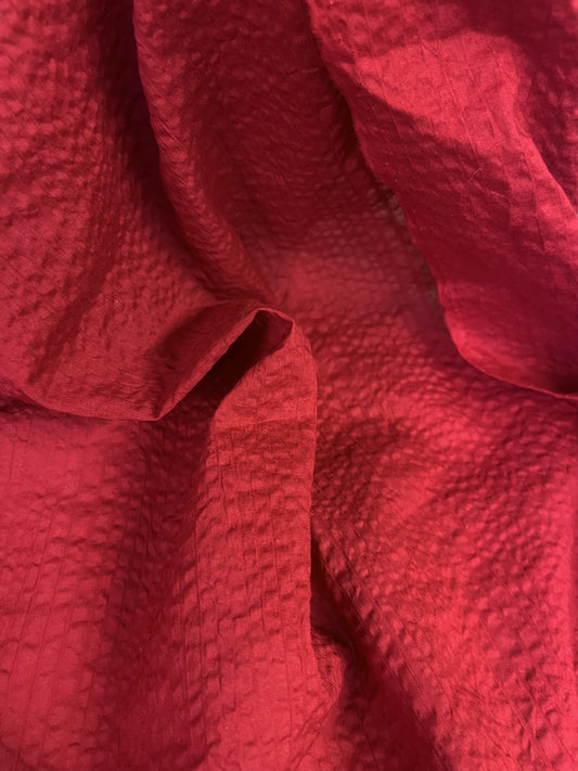 Japanese Cotton Seersucker Voile - Red