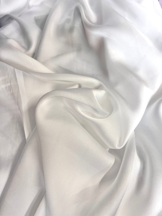 Heavy Weight Poly Satin - Bridal White