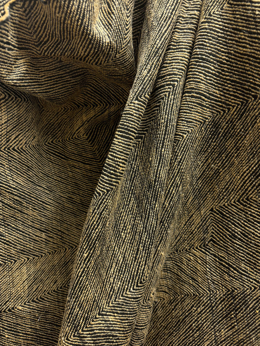 Heritage Label - Textured Italian Poly Wool Gaberdine - Yellow & Black