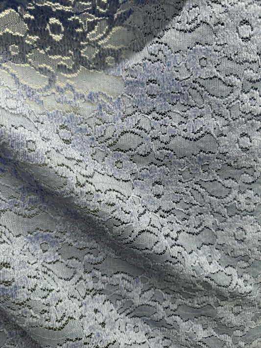 Italian Chenile Stretch Lace - Light Blue