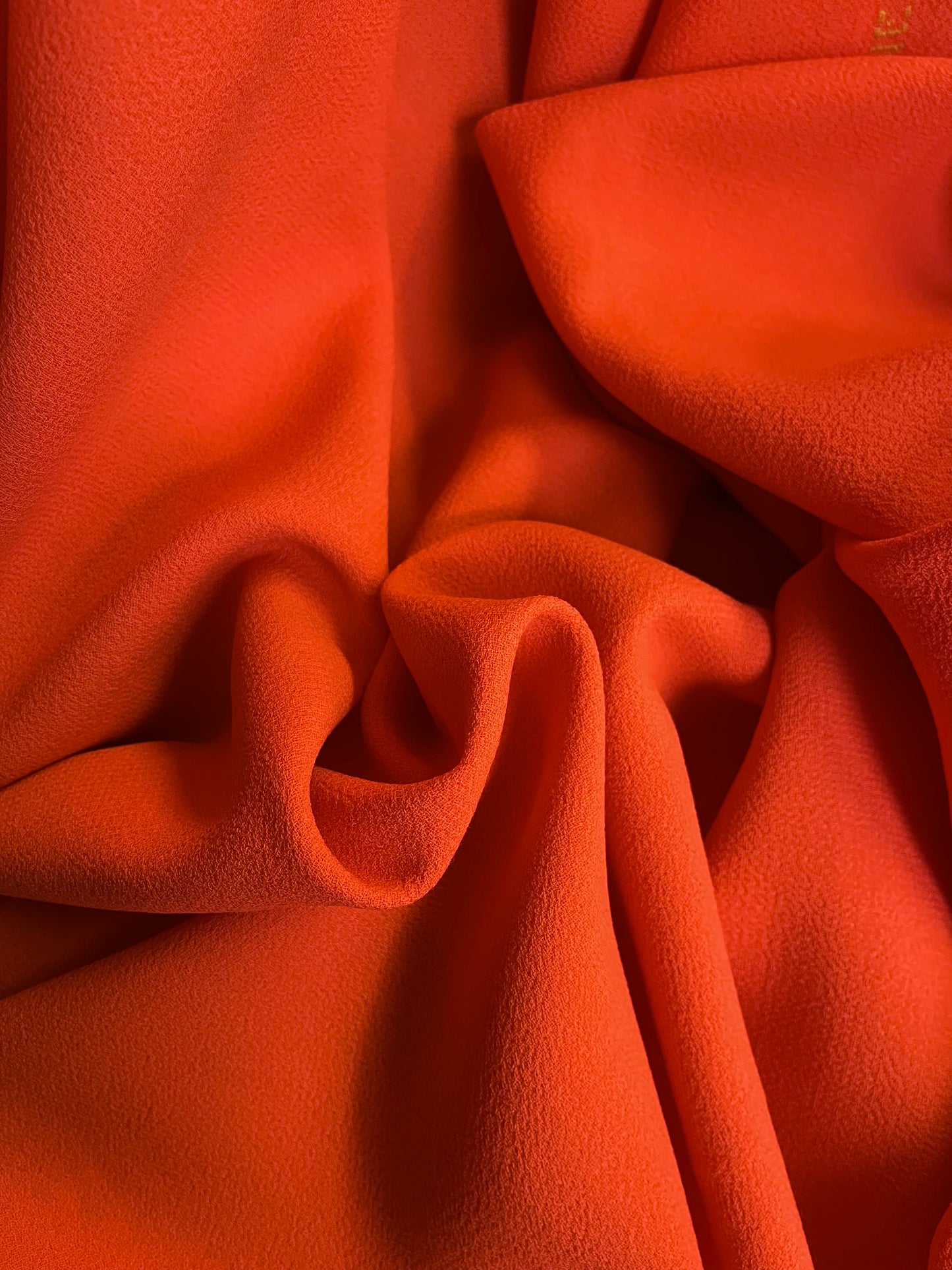 Italian Designer Double Faced Virgin Wool Crepe - Safety Orange