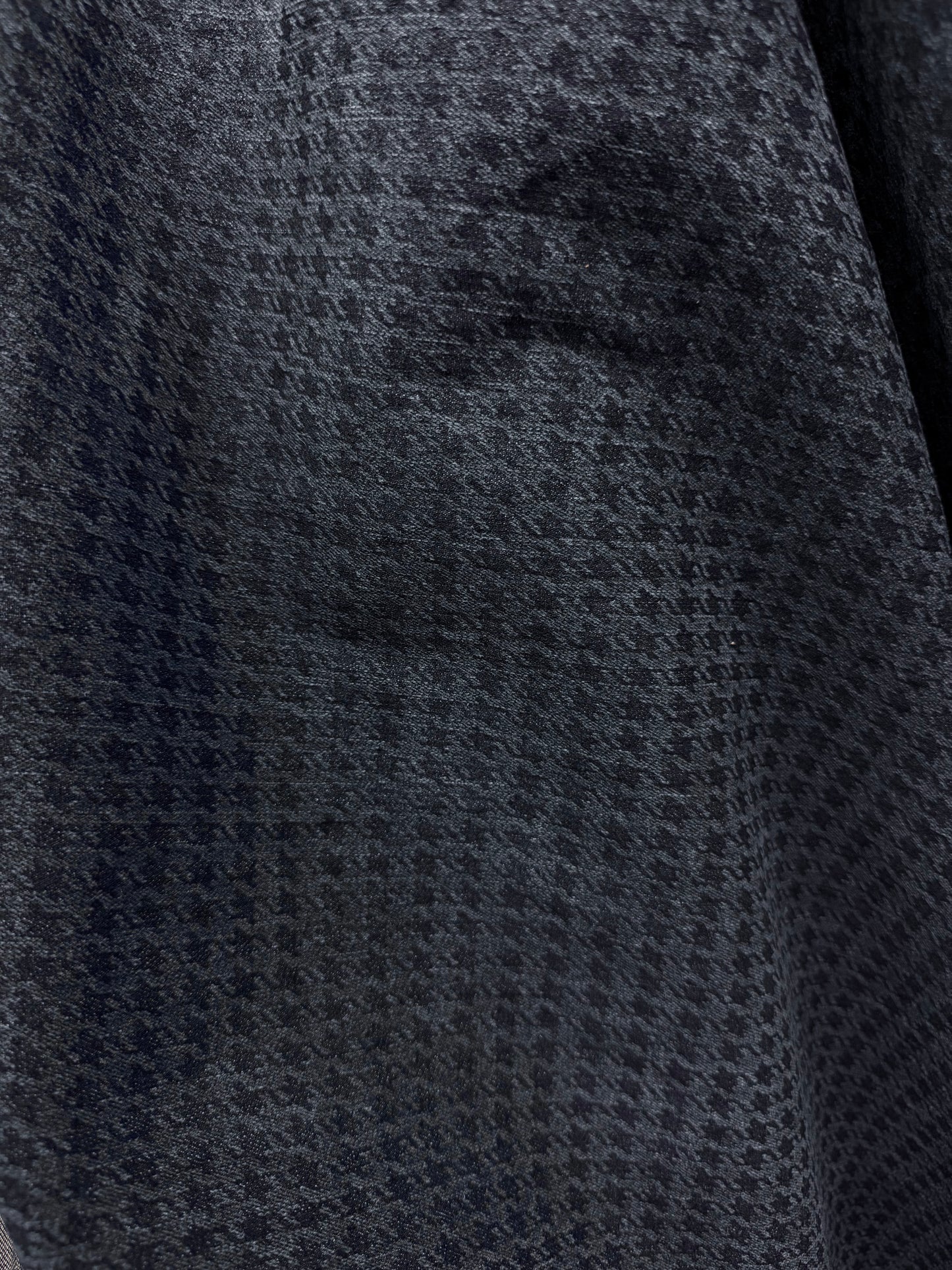 Cotton Stretch Denim Houndstooth - Indigo Blue