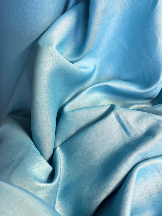 Linen & Rayon Blend - Bright Sky Blue