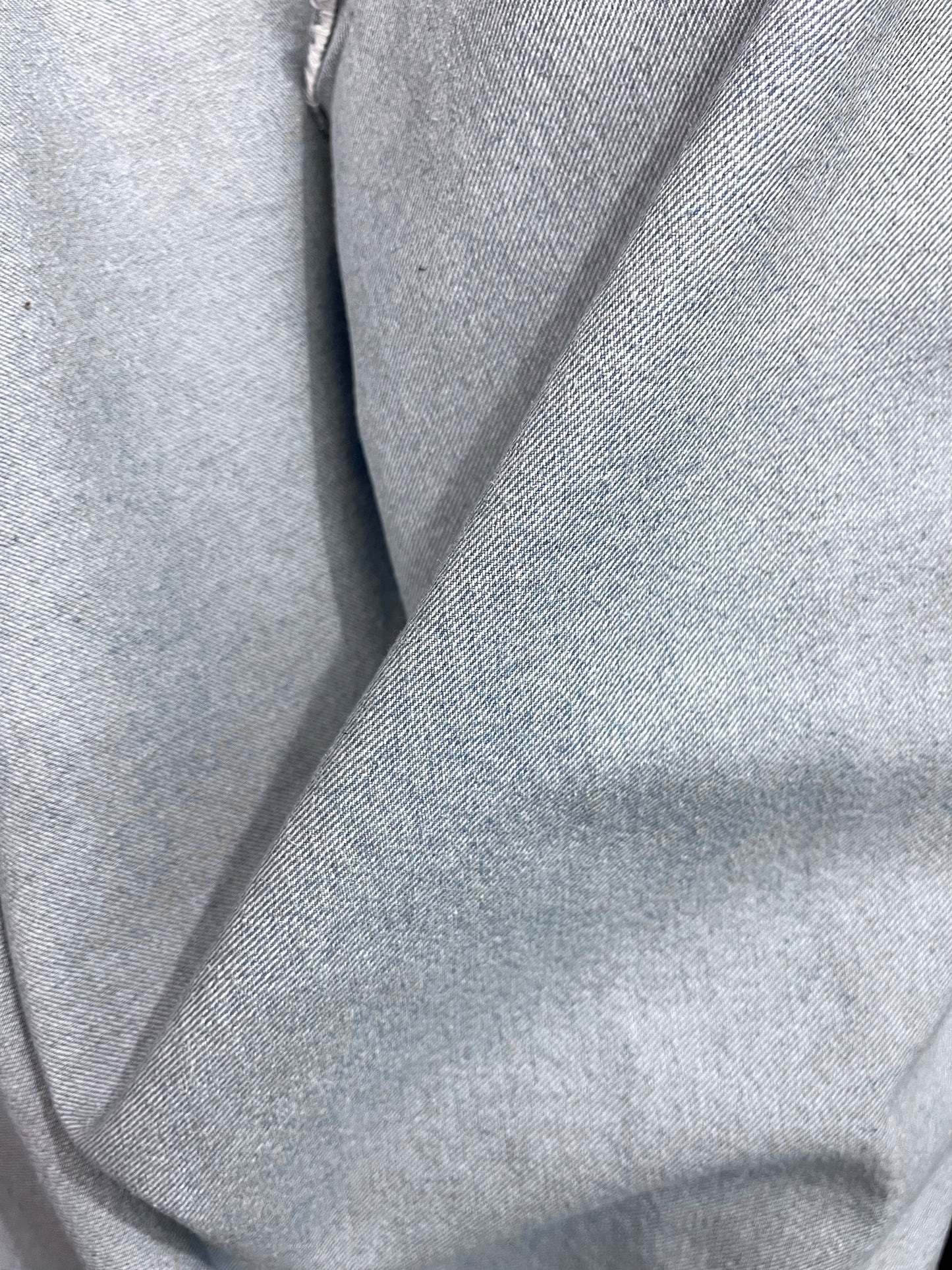 Cotton Denim - Faded Light Washed Blue