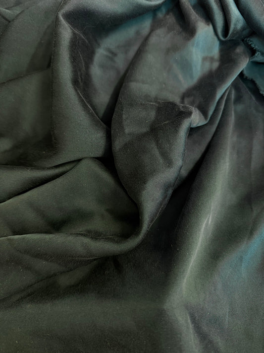 Washed Strech Silk Charmeuse - Forest Green