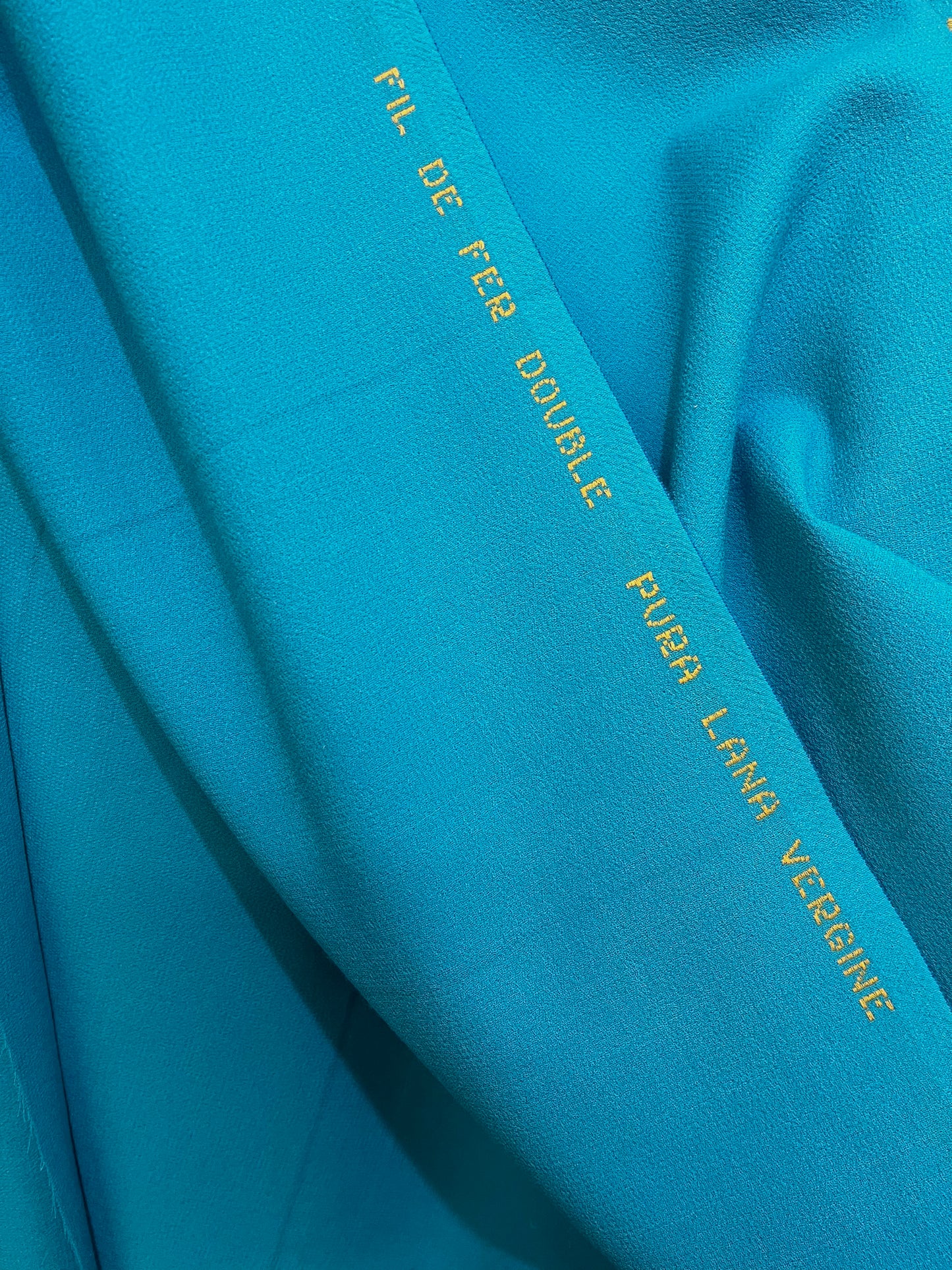 Italian Designer Double Faced Virgin Wool Crepe - Aqua Blue